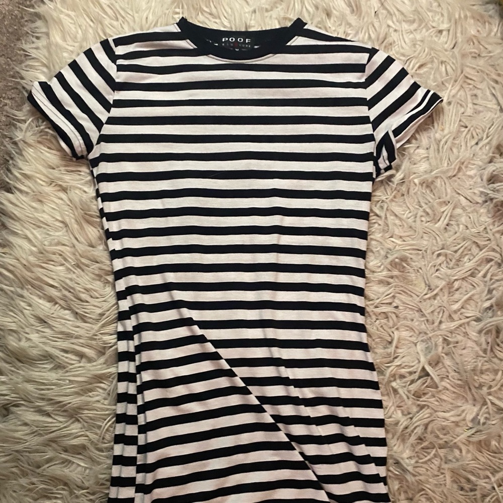 Striped fitted t shirt dress